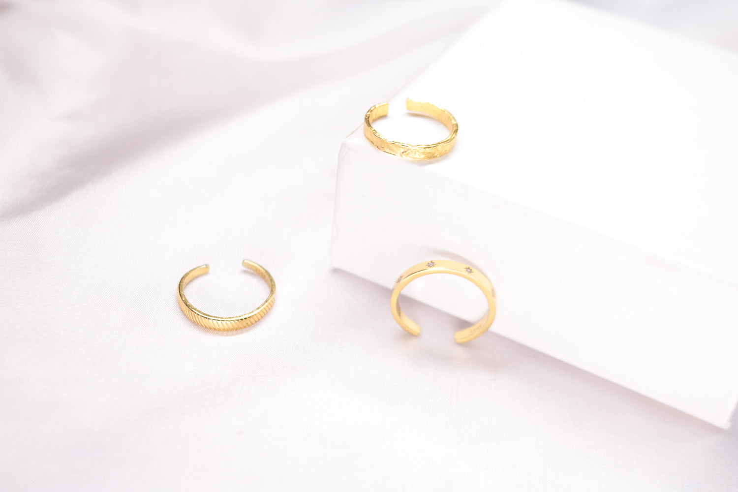 rings in gold plated sterling silver