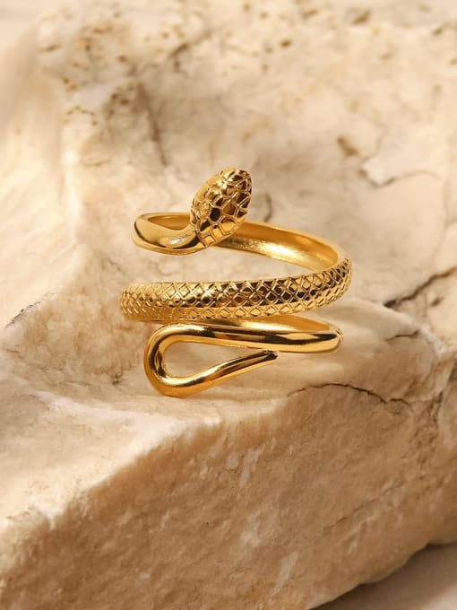 Katrina Ring - Stackable Stainless Steel Adjustable Snake Ring - Young &amp; Bossy Jewellery